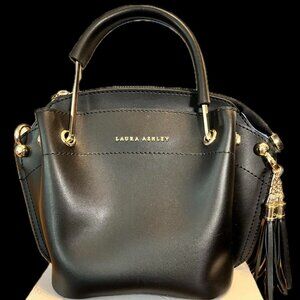 Brand New! Laura Ashley Little Black Crossbody Purse 9.5" Wide 8" Tall 5" Deep